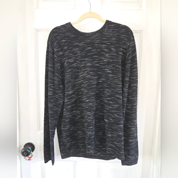 01.Algo Other - Algo Mens Large Marbled Merino Wool Long Sleeve Crew Neck Sweater